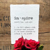 inspire definition print in typewriter font on 5x7 or 8x10 handmade cotton paper - Alison Rose Vintage