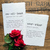 resilient definition print in typewriter font on 5x7 or 8x10 handmade cotton paper - Alison Rose Vintage
