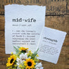 midwife definition print in typewriter font on 5x7 or 8x10 handmade cotton paper - Alison Rose Vintage