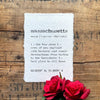 massachusetts definition print in typewriter font on 5x7 or 8x10 handmade paper - Alison Rose Vintage
