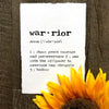 warrior definition print in typewriter font on handmade cotton paper - Alison Rose Vintage