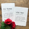 autumn definition print in typewriter font on 5x7 or 8x10 handmade cotton paper - Alison Rose Vintage