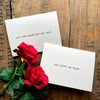 you are good for my soul compliment greeting card in typewriter font with envelope and rose sticker - Alison Rose Vintage