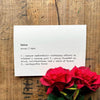team definition greeting card in typewriter font with envelope and rose sticker - Alison Rose Vintage