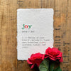 joy definition print in typewriter font on 5x7 or 8x10 handmade cotton paper - Alison Rose Vintage