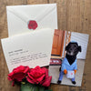 mail carrier definition greeting card in typewriter font with envelope and rose sticker - Alison Rose Vintage