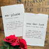 explore definition print in typewriter font on 5x7 or 8x10 handmade cotton paper - Alison Rose Vintage