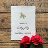 have a holly jolly holiday season quote on 5x7 or 8x10 handmade paper with holly watercolor - Alison Rose Vintage