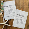 ocean definition print in typewriter font on 5x7 or 8x10 handmade cotton paper - Alison Rose Vintage
