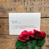 impact definition greeting card in typewriter font with envelope and rose sticker.  To impact is to significantly influence an outcome, to have an extraordinary effect on others, and to make a difference.