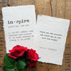 inspire definition print in typewriter font on handmade cotton paper - Alison Rose Vintage