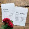 love definition print in typewriter font on handmade cotton paper - Alison Rose Vintage