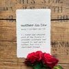 mother-in-law definition print in typewriter font on handmade cotton paper - Alison Rose Vintage
