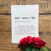 namaste definition print in typewriter font on handmade cotton paper - Alison Rose Vintage
