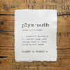 plymouth massachusetts definition print in typewriter font on handmade paper - Alison Rose Vintage
