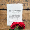 recovery definition print in typewriter font on handmade cotton paper - Alison Rose Vintage