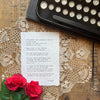 You are like the ocean poem by R. Clift in typewriter font on 5x7, 8x10, 11x14 handmade paper