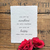 You are my sunshine lyrics print on handmade paper - Alison Rose Vintage