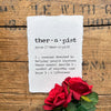 therapist definition print on handmade cotton rag paper