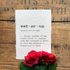 veteran definition print in typewriter font on handmade cotton paper - Alison Rose Vintage