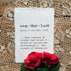 wanderlust definition print in typewriter font on handmade cotton paper - Alison Rose Vintage