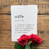 wife definition print in typewriter font on handmade cotton paper - Alison Rose Vintage